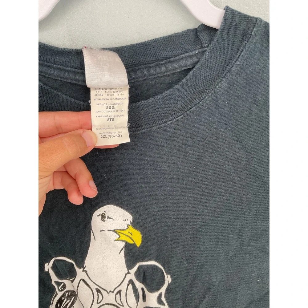 Hanes Mens T-Shirt Black Seagull Bling Bling Graphic Print 2XL
